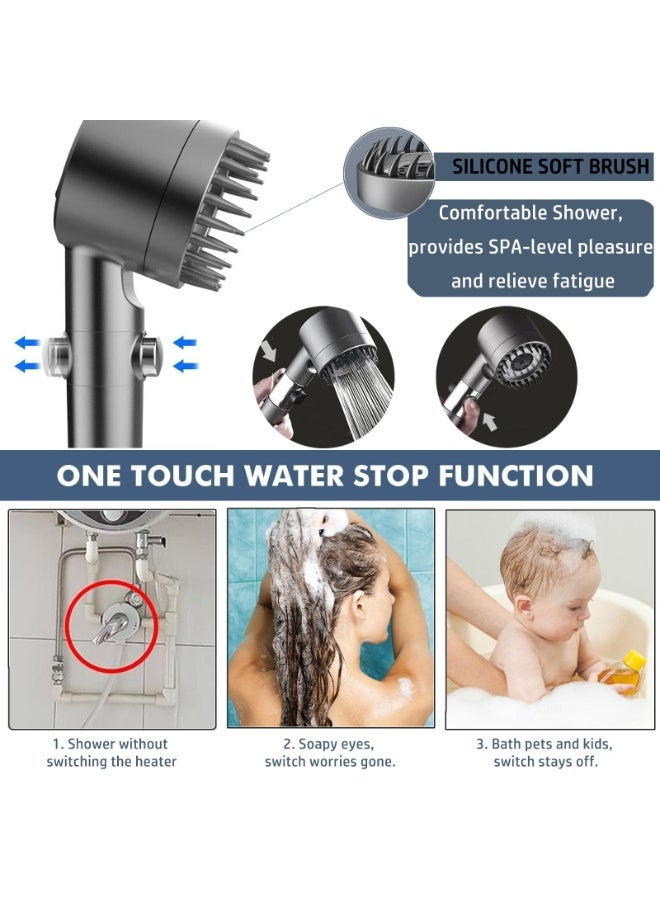ECLux Ion Drops Filtered Shower Head, 2026 NEW Ion Drops Shower Head with 59in Hose/Bracket, Adjustable Filtered Showerhead with 5 Filter Replacements, Built-in Power Flash for Bathroom Cleaning - Image 4